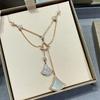 2023 New Vintage Diamond Necklace For Women Luxury Jewelry Designer Pendant Pure 925 Sterling Silver White Shell Necklaces