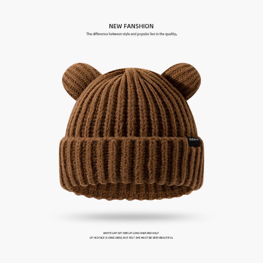 Women's Woolen Beanie with Ear Protection and Plush Lining - Ideal for Big Head Circumference, Small Face, Autumn/Winter