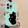 Чехол для iPhone 16 Pro Max 12 13 8 15 Plus 14 17 Air 11 XR Мягкая накладка для телефона Милый Принт Скрывающийся Кот