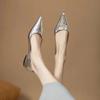 2024 Designer Shallow Mouth Pointed Toe Flat Shoes Women's Comfortable Silver Simple Temperament Soft Sole Shoes Zapatos Mujer