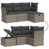 4 Piece Grey Outdoor Sofa Set with Cushions Poly Rattan