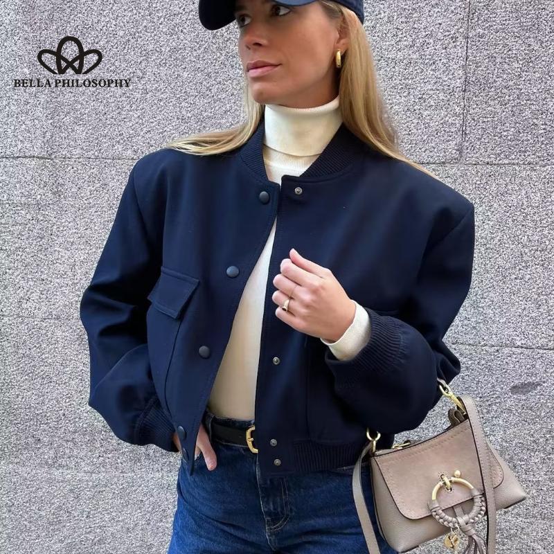 Весенняя новая женская одежда, куртка с большим карманом и воротником-стойкой, женское модное повседневное элегантное короткое пальто