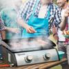 Tabletop Gas Barbecue Griddle with 2 Burners and Power 6kW, 48.5x46x21cm, Black
