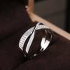 Classic Female Ring 925 Silver Two Tone X Shape Cross Rings For Women Infinite Dazzling Zircon Wedding Rings Anillos