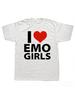 Streetwear Vintage Funny Slogan I Love Emo Girls Men's and Women T Shirt Tee Casual Trendy Oversize Y2K meme ironic humor tops