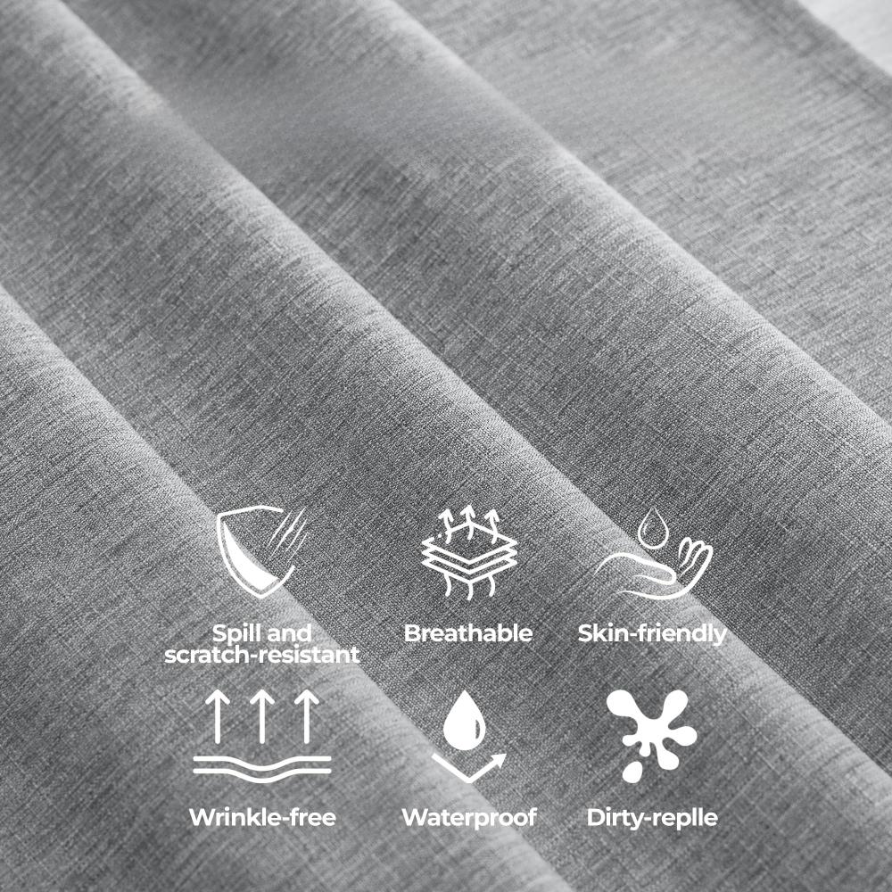 Textured Round Tablecloth Waterproof Spill-Proof Wipeable Table Cover Wrinkle Free Circle Dining For Birthday Farmhouse Party