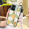 Silicone Flower Phone Case For Blackview Oscal C70 Kickstand Waterproof Dirt-resistant Shockproof Wrist Strap Durable