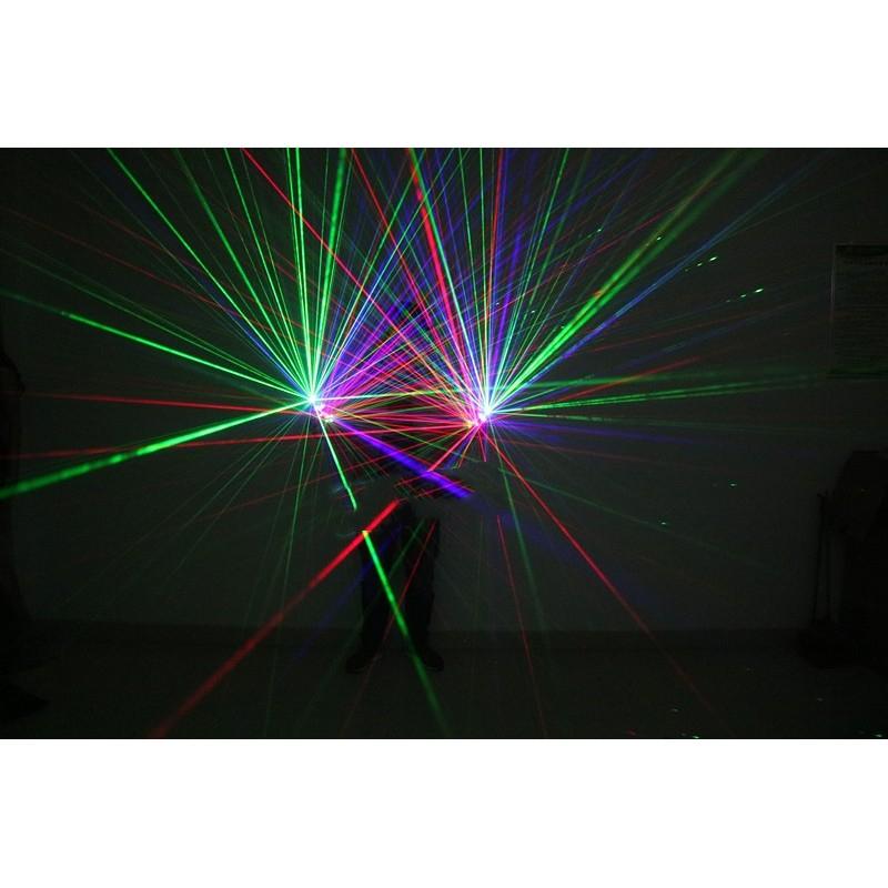 DJ Party Dancing 2 в 1 многолинейные RGB лазерные перчатки с 2 зелеными 1 красным 1 синим для светодиодных светящихся костюмов шоу