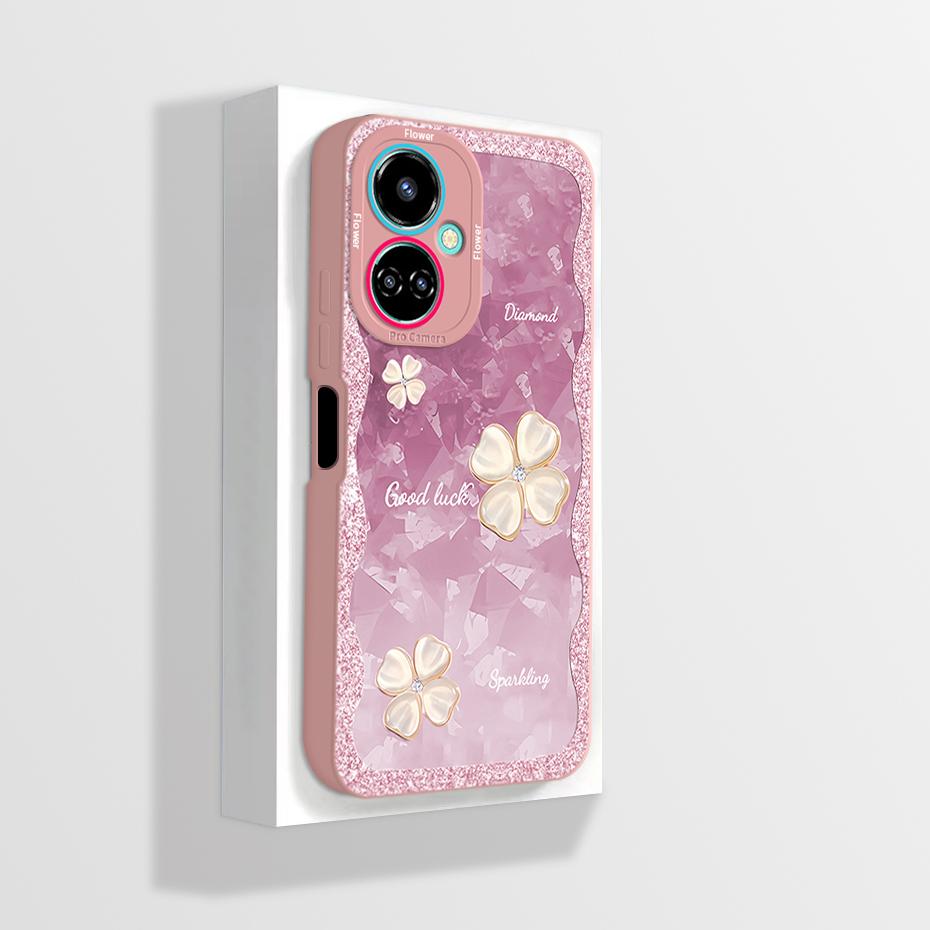 Чехол для Tecno Camon 19 Чехол для телефона Camon 19 Pro Neo Астронавт Цветок Защита камеры Противоударный Жидкий силикон Мягкая задняя крышка