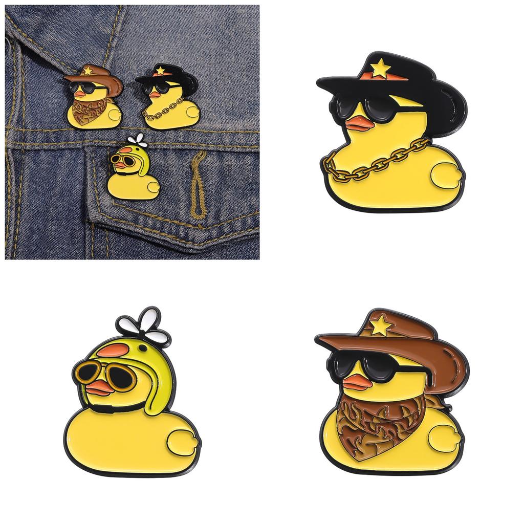 Очаровательная металлическая брошь с дизайном утки, забавная брошь-утенок, креативный значок-пин, идеально подходит для добавления нотки причудливости