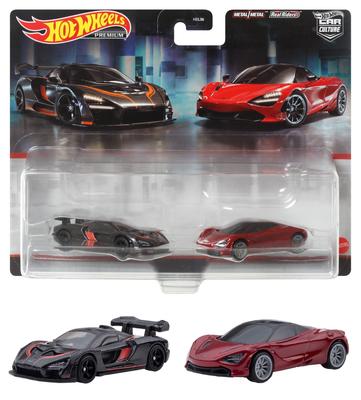 Hot Wheels Premium 2 Pack McLaren 720S летней давности и HFF97 Senna/McLaren [3 шт.] Черный/Красный