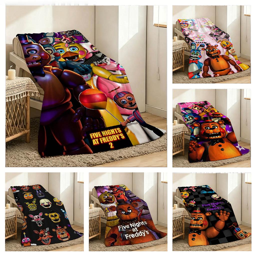 3D Horror F-FNAFs Gaming F-Freddy Flannel Blanket Soft Throw Art For Home Decor Bedroom Sofa Naps Picnic Gifts Halloween Present