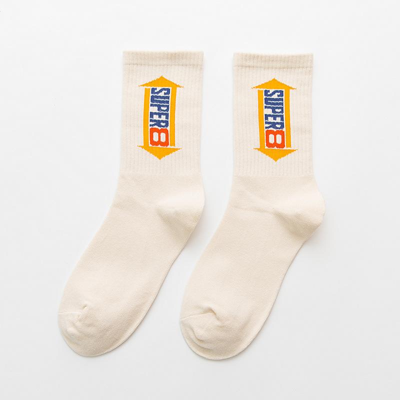 Korean Style Fashion Harajuku Street Hip Hop Socks Unisex Fun Men's Socks Happy Skateboard Chinese Character Letter Ladies Socks