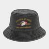 Washed Fisherman's Hat Wide Brim Bucket Hat Windproof Portable Outdoor Hat