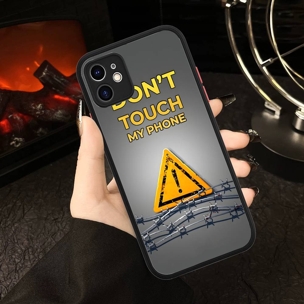 Чехол для телефона с рисунком "Не трогай мой телефон" для iPhone 16 15 14 13 12 11 Pro Max 7 8 6 6s Plus Матовый чехол