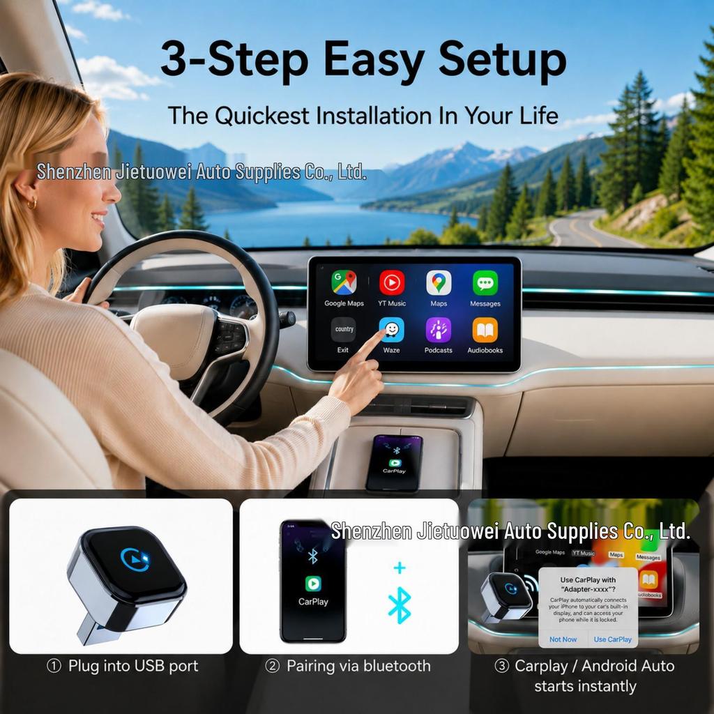 Двухрежимный беспроводной адаптер-бокс Carplay & Android Auto