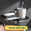 1Pcs Wall-mounted Bathroom Draining Rack Rotating Non-drilled Soap Box with Self-adhesive Glue Plastic Soap Storage Rack