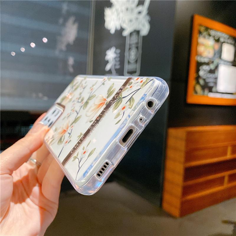 Мягкий силиконовый чехол Flower Leaf для Samsung Galaxy A12 A52 A72 5G A51 A71 S20 FE S21 S30 Plus Ultra iPhone 12 11 Pro Max 8 7 Plus прозрачная задняя крышка