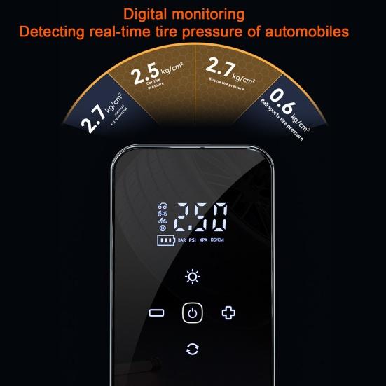 Wireless Tire Inflator Portable Air Compressor Digital Display Portable Rechargeable Auto Shut-off Smart Cordless Air Pump