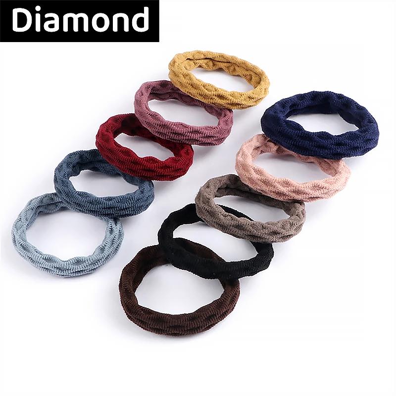 10 шт., простые базовые эластичные резинки для волос для женщин и девочек, резинки для волос, резинки для волос, модные повязки на голову, аксессуары для волос
