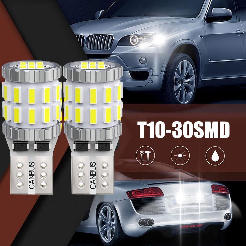 2 шт. T10 W5W светодиодные лампы Canbus 168 194 3014 SMD клиновидные габаритные огни подсветка номерного знака габаритные огни лампы для чтения белые