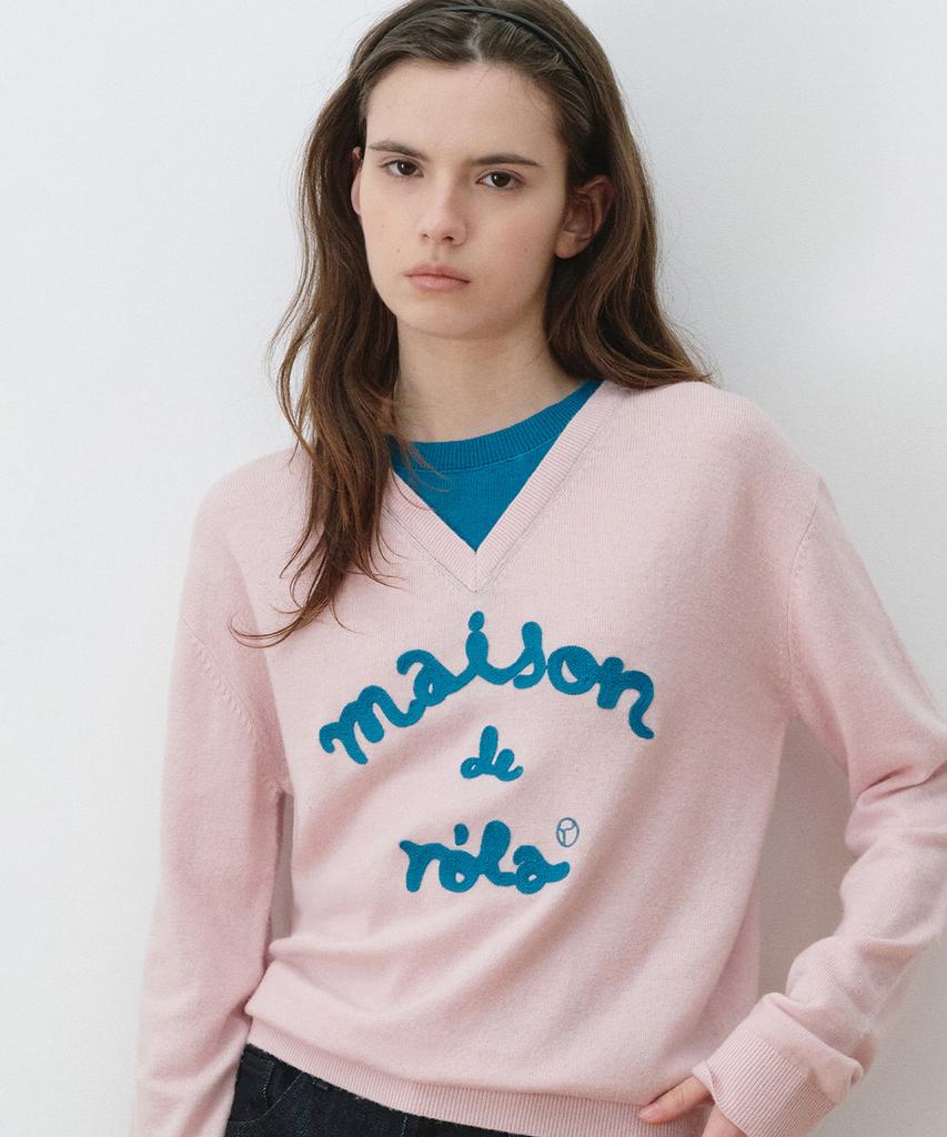 ROLAROLA Maison De Rola Embroidery Layered Knit Pk+Bl