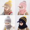 Winter Children Knitted Hats Baby Boy Girls Cap Wool Hat Face Scarf Baby Hat Keep Warm Hat For Kids