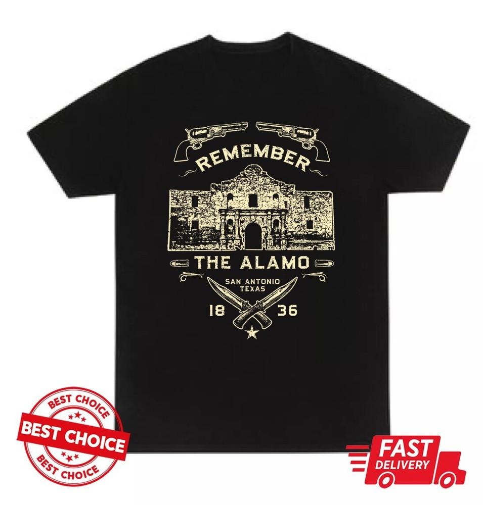 Remember the Alamo 1836 Souvenir History San Antonio Unisex Black T-shirt S-3XL Unisex T-Shirt