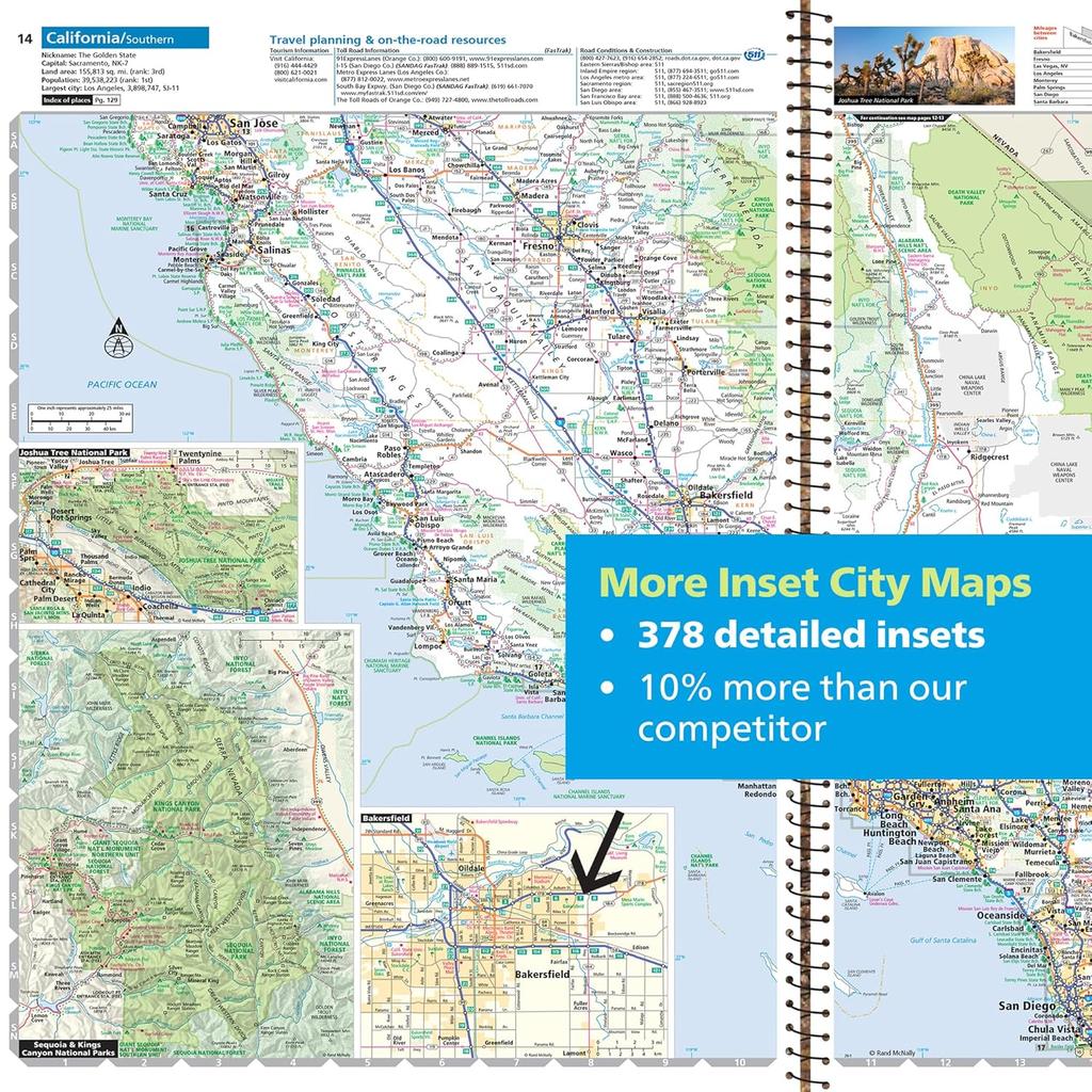 Дорожный атлас и путеводитель по национальным паркам Rand McNally 2026: Соединенные Штаты, Канада, Мексика