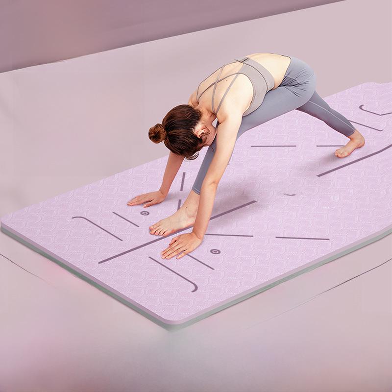 Thick Non-Slip TPE Yoga Mat for Men - Shock Absorbing, Silent, Double-Layer Fitness Mat