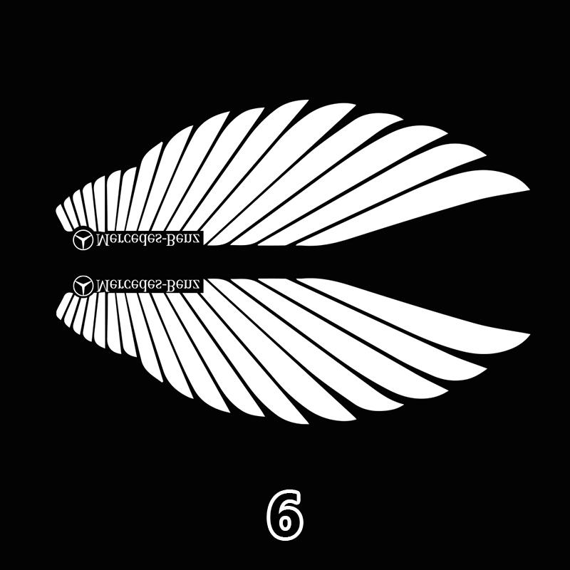 XUY2 2Pcs Car LED Under Side Mirror Light AMG Logo Wing Shape for Mercedes Benz W176 X156 W204 W212 W246 W117 W219 W209 W221 C117