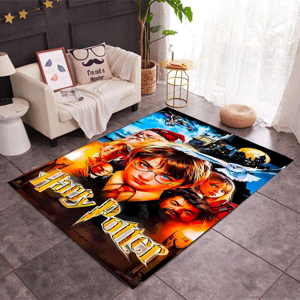 Harry Potter Hogwarts Themed Anti-Slip Rugs - Polyester Home Decor, Suitable for Bedrooms, Living Rooms, Doorways, Studios, and Decorations
