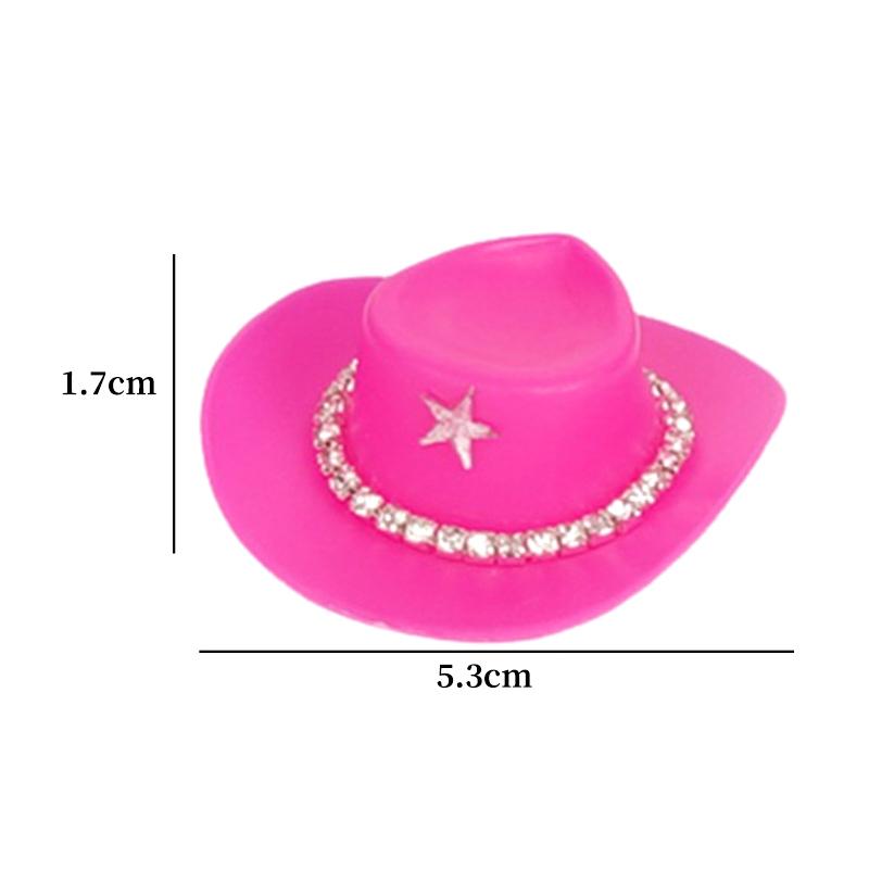MAX-66~ 4 Pcs Miniature Plastic Doll Hat Western Cowboy Hat Cowgirl Hat For Dolls Decoration Accessories
