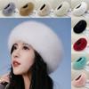 Теплая зимняя шапка из искусственного лисьего меха, эластичные лыжные шапки, модная широкая повязка на голову, зима