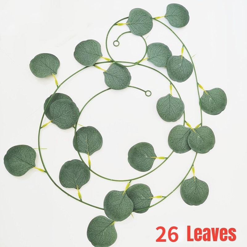 2/1pcArtificial Eucalyptus Garland Fake Ivy Vines Greenery Rattan Plants Wreath Faux Decor for Wall Room Garden Wedding Decor