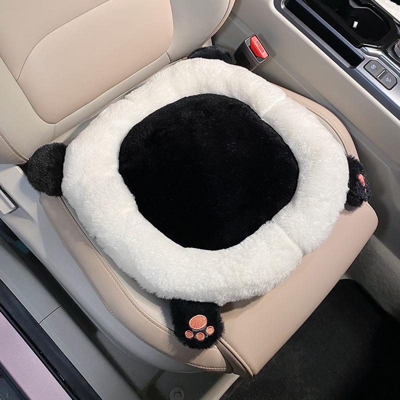 Cozy Up Your Car with 1pc Cute Ladies' Winter Car Seat Cushion Plush, Heated, Neck Pillow and Lumbar Support Keeping You Warm During Winter Drives