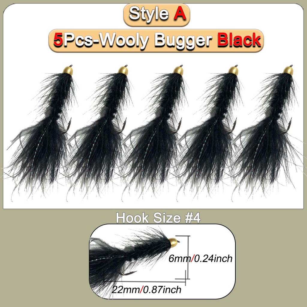 5 шт. латунная головка из бусины мохнатые стримеры рыболовные приманки красные черные крючок для вязания мушек для соленой воды форелевые мушки приманка