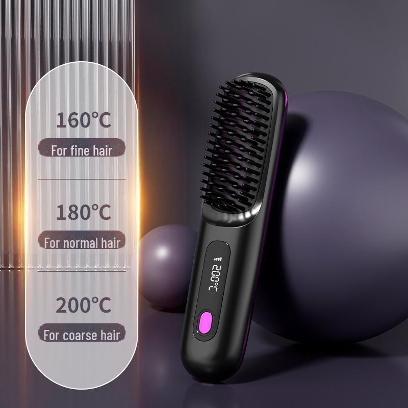 Расческа для выпрямления волос с ЖК-дисплеем и ионизацией — двойного назначения, портативная, для использования дома и в общежитии