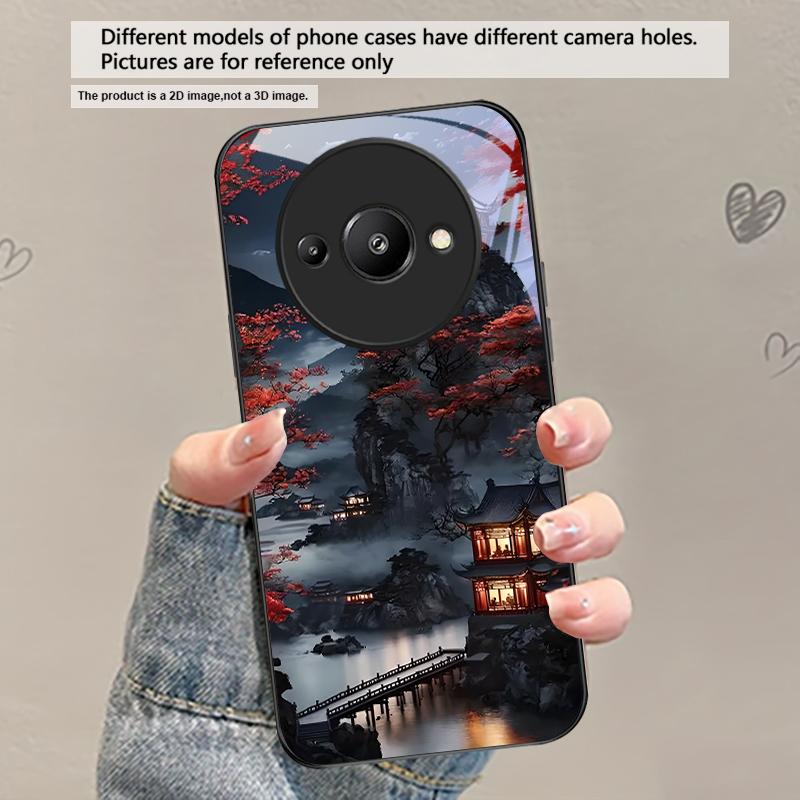 Свет луны Сказочная тропа Для Redmi Note 14 Pro+ 13 Pro 8 9 9S 12S 10 Pro 11 12 13C 14C A3 12 13 K60 Ultra Черный Стеклянный Чехол для Телефона