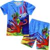 Rainbow Friends Pajamas Set Summer Children Short Sleeve T Shirt Sleepwear Pyjamas Cartoon Blue Monster Baby Suit Clothing