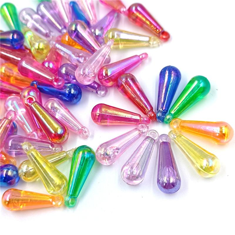 AB Цвет Капли Воды Бусины Разбросанные Бусины 20 шт. 8*22 мм Сплошной Цвет Аксессуары Для Одежды Аксессуары Для Волос Подвеска Популярные Волшебные Цвета Новые Бусины