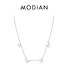 MODIAN Стерлингового Серебра 925 пробы, классический простой кулон MAMA, ожерелье, блестящая цепочка на шею цвета розового золота для женщин, ювелирные изделия в подарок