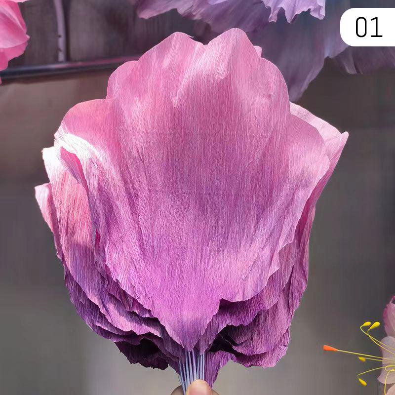 10 Pcs Crepe Paper Petals Artificial Peony Flower DIY Handmade Wedding Decor Paper Flowers Birthday Party Home Background Wall