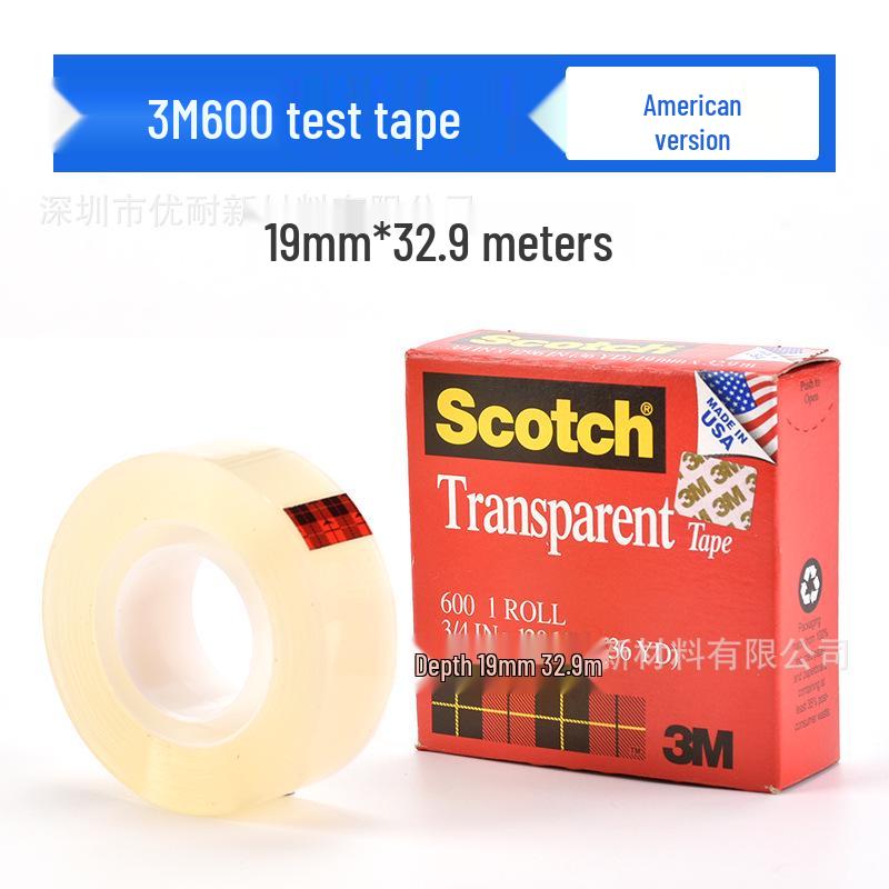3M Transparent Tape 600: Residue-Free Adhesion Test Tape for Ink, Spray Paint, Stickiness & Tensile Strength