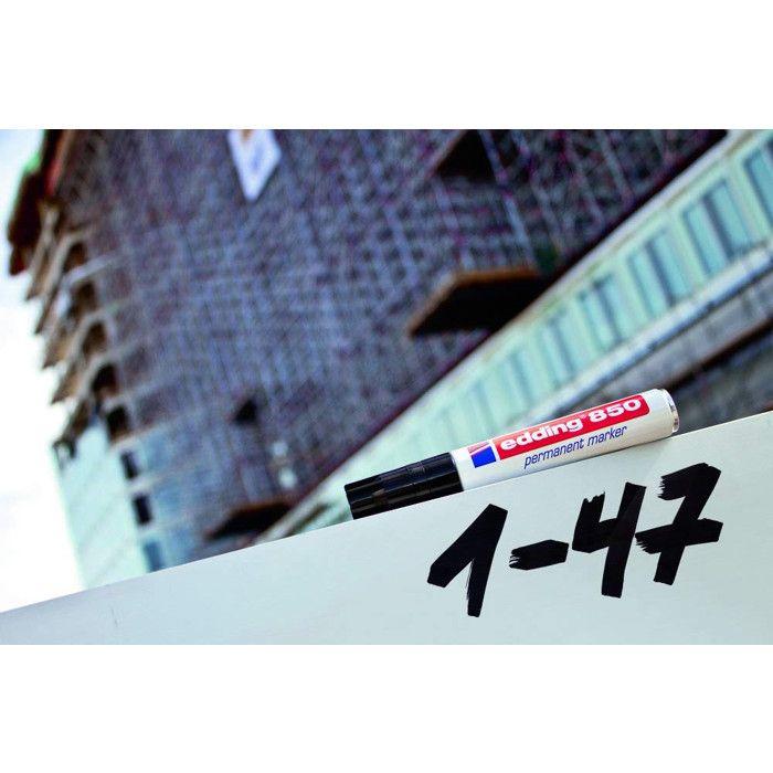 Marqueur permanent - EDDING - 850 - Rouge - Pointe biseautée 5-15 mm - Lot de 5