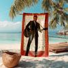 French legendary rock singer and actor Johnny Hallyday towel outdoor camping vacation swimming beach towel outdoor absorbent bath towel Y25