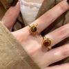 1Pcs Adjustable Open Ring Irregular Sunflower Ring New Women Ring