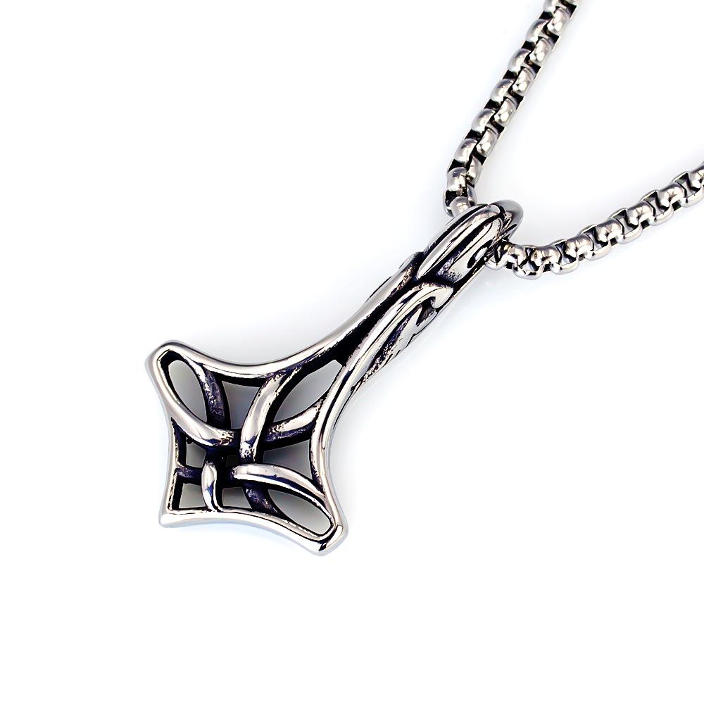 New Hammer Pendant Viking Hollow Titanium Steel Temperament Necklace