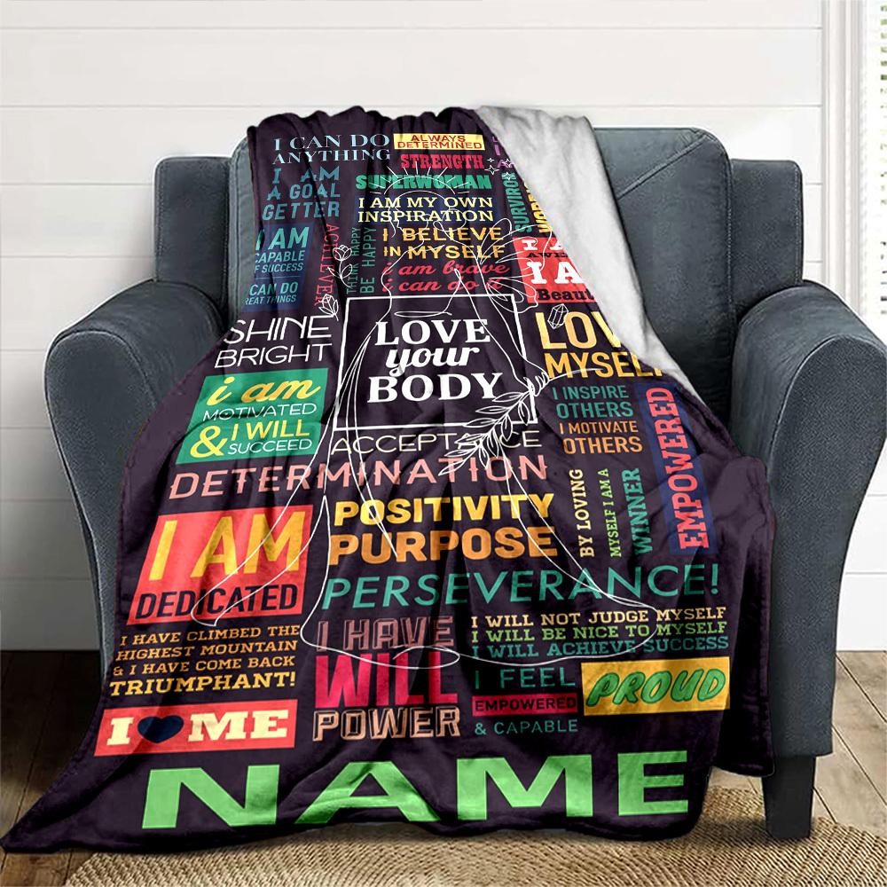 Love Comfort Heartfelt Message Daughter Lightweight Customize Your Name Durable Comfort For Sofa Couch Office Bed Picnics Four Seasons Universal Cozy