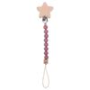 1 Pc Useful Safety Baby Pacifier Chain Beech Wood Star Beads Anti-drop Soft Nipple Bracket Holder Toddler Toys Holder